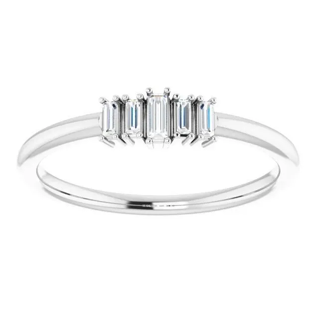 FIRE BRILLIANCE Rings Straight Baguette 38 CTW Diamond Stacklable Ring
