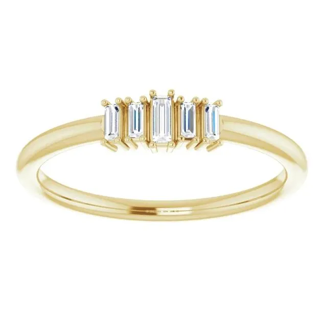 FIRE BRILLIANCE Rings Straight Baguette 38 CTW Diamond Stacklable Ring
