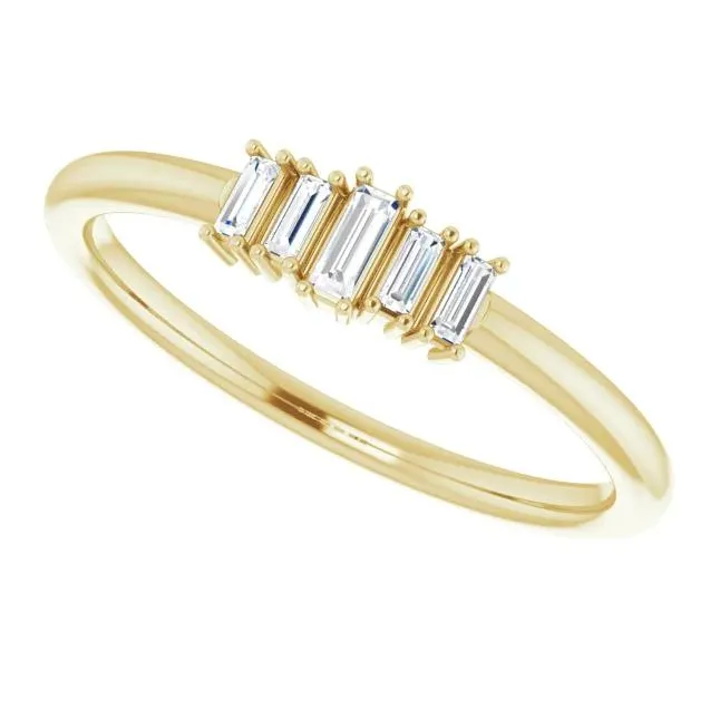 FIRE BRILLIANCE Rings Straight Baguette 38 CTW Diamond Stacklable Ring
