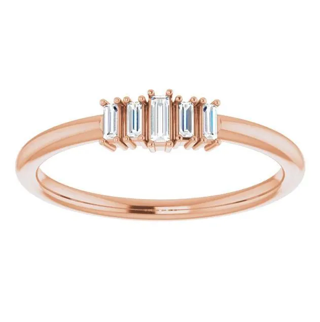 FIRE BRILLIANCE Rings Straight Baguette 38 CTW Diamond Stacklable Ring