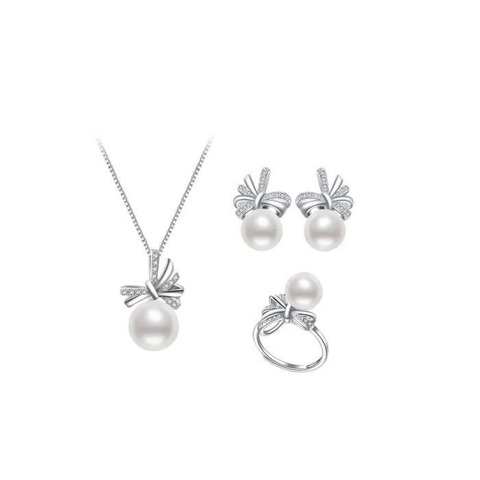 Freshwater Pearl Set WS00004 RIBBON Pearly Lustre Earrings