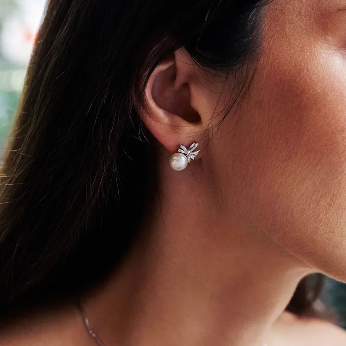 Freshwater Pearl Set WS00004 RIBBON Pearly Lustre Earrings