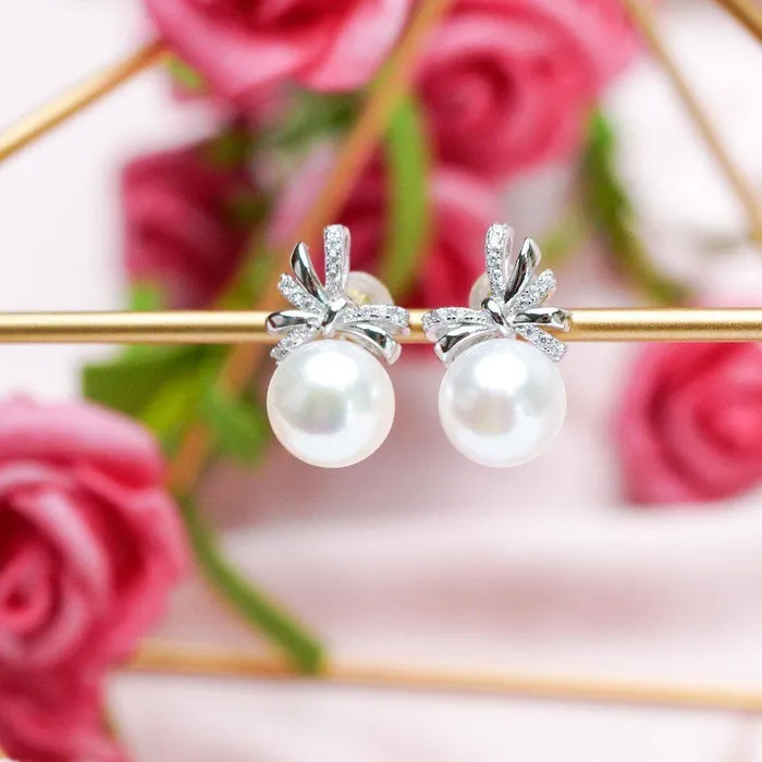 Freshwater Pearl Set WS00004 RIBBON Pearly Lustre Earrings