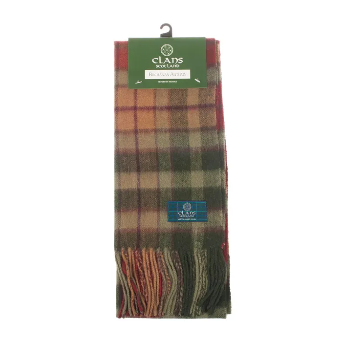 Gold Brothers Earrings Lambswool Scottish Tartan Clan Scarf ABERCROMBIEFLETCHER