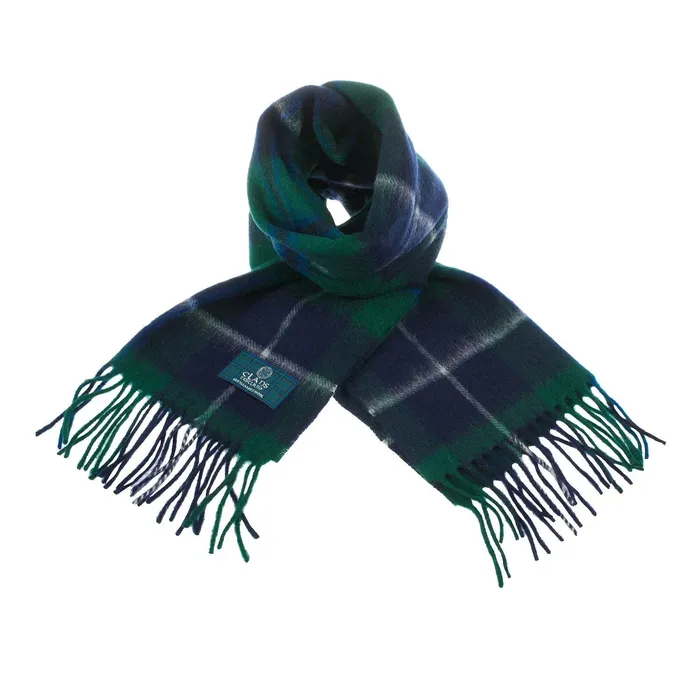 Gold Brothers Earrings Lambswool Scottish Tartan Clan Scarf ABERCROMBIEFLETCHER