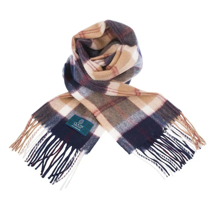 Gold Brothers Earrings Lambswool Scottish Tartan Clan Scarf ABERCROMBIEFLETCHER