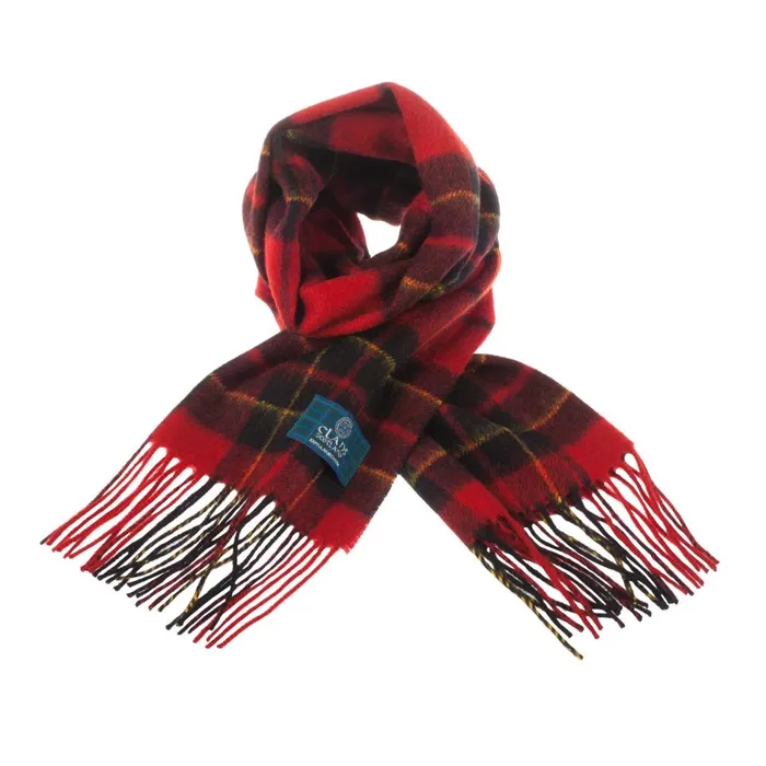 Gold Brothers Earrings Lambswool Scottish Tartan Clan Scarf ABERCROMBIEFLETCHER