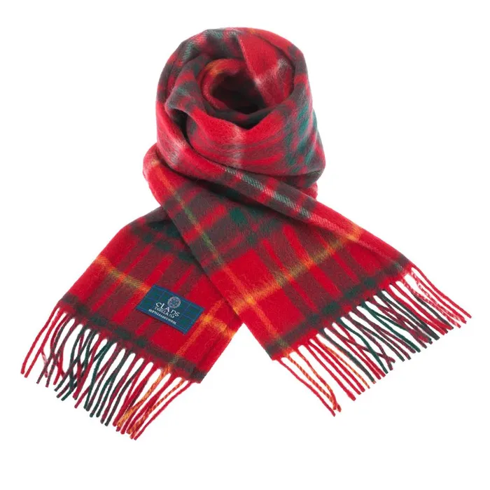 Gold Brothers Earrings Lambswool Scottish Tartan Clan Scarf ABERCROMBIEFLETCHER