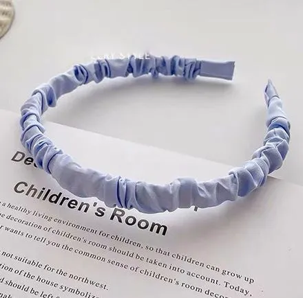 H755 Pale Blue Sateen Hair Band 02 Rings