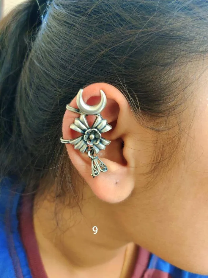 Handcrafted 925 sterling silver Ear cartilage ear plug Ear clips earring fabulous customized bridesmaid womens upper ear jewelry s840 TRIBAL ORNAMENTS Earrings