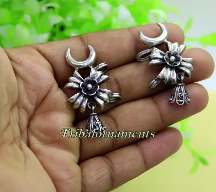 Handcrafted 925 sterling silver Ear cartilage ear plug Ear clips earring fabulous customized bridesmaid womens upper ear jewelry s840 TRIBAL ORNAMENTS Earrings