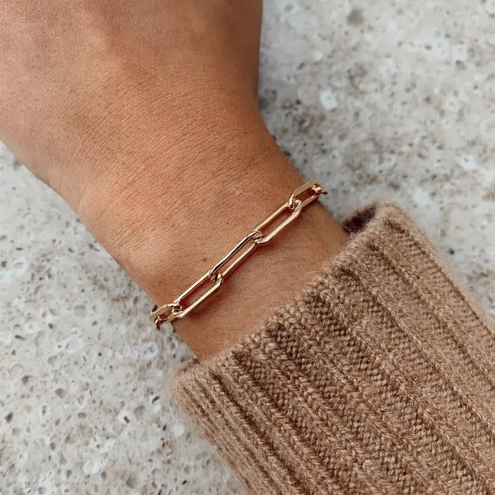 Jewelvers Bracelets 14K GoldFilled Paperclip Chain Bracelet