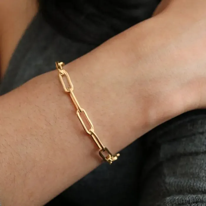 Jewelvers Bracelets 14K GoldFilled Paperclip Chain Bracelet