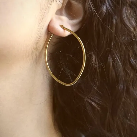 Jewelvers Earrings 18K GoldFilled Oval Hoop Earrings