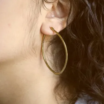 Jewelvers Earrings 18K GoldFilled Oval Hoop Earrings Jewelvers Earrings 18K GoldFilled Oval Hoop Earrings