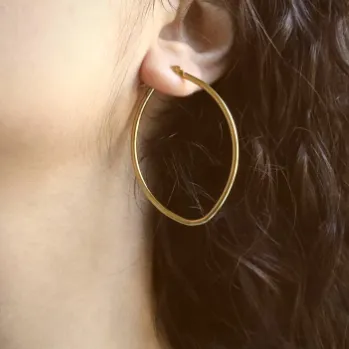 Jewelvers Earrings 18K GoldFilled Oval Hoop Earrings Jewelvers Earrings 18K GoldFilled Oval Hoop Earrings