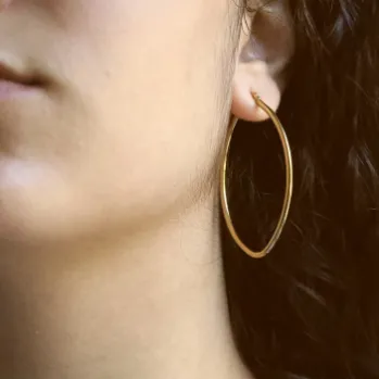Jewelvers Earrings 18K GoldFilled Oval Hoop Earrings Jewelvers Earrings 18K GoldFilled Oval Hoop Earrings