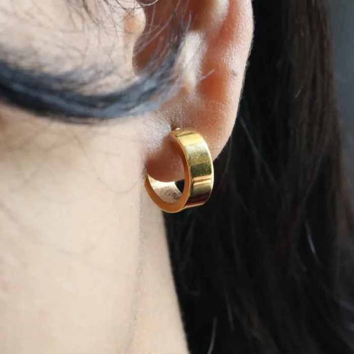 Jewelvers Earrings 18K Goldfilled Thick Flat Hoop Earrings Jewelvers Earrings 18K Goldfilled Thick Flat Hoop Earrings