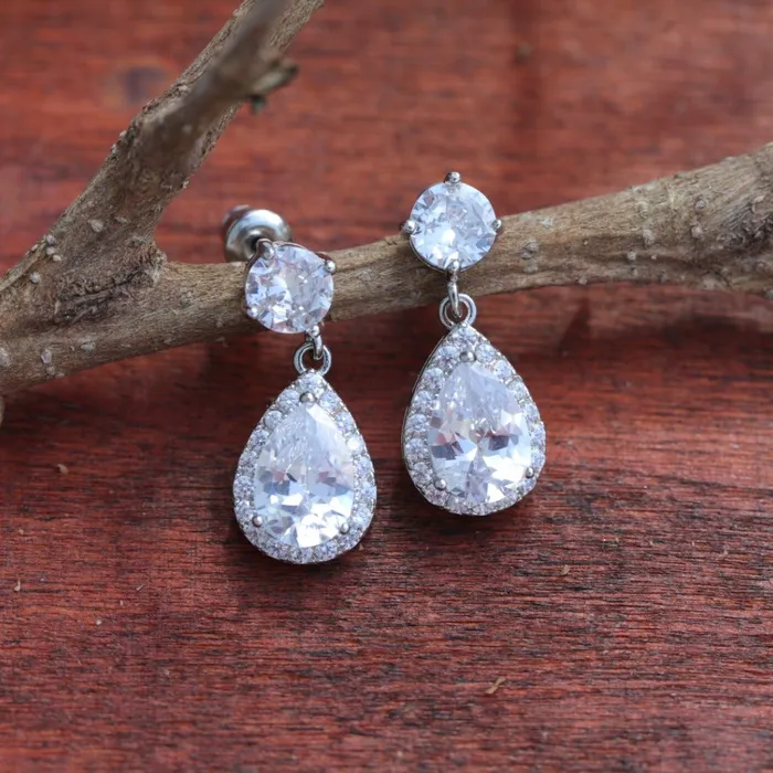 Jewelvers Earrings Zircon Water Drop Earrings