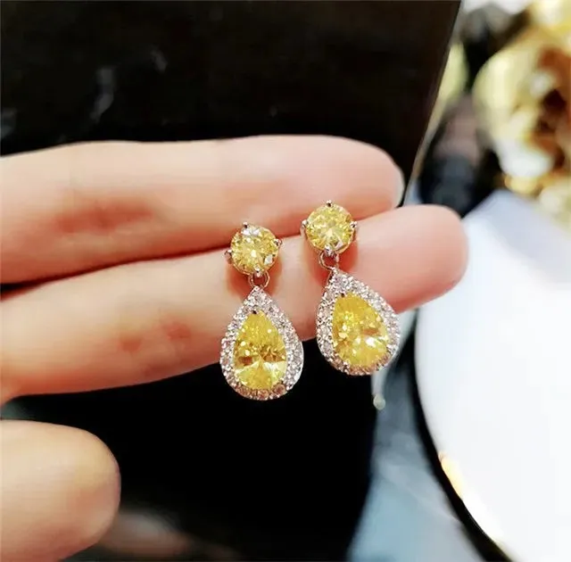 Jewelvers Earrings Zircon Water Drop Earrings