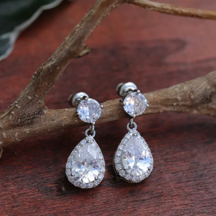 Jewelvers Earrings Zircon Water Drop Earrings
