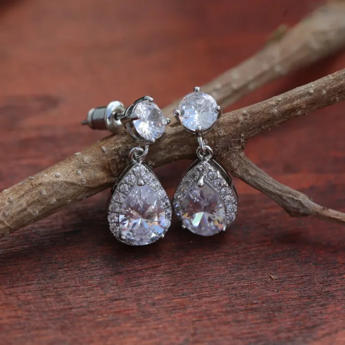 Jewelvers Earrings Zircon Water Drop Earrings