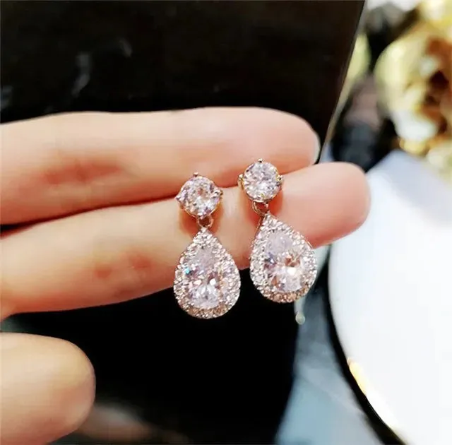 Jewelvers Earrings Zircon Water Drop Earrings