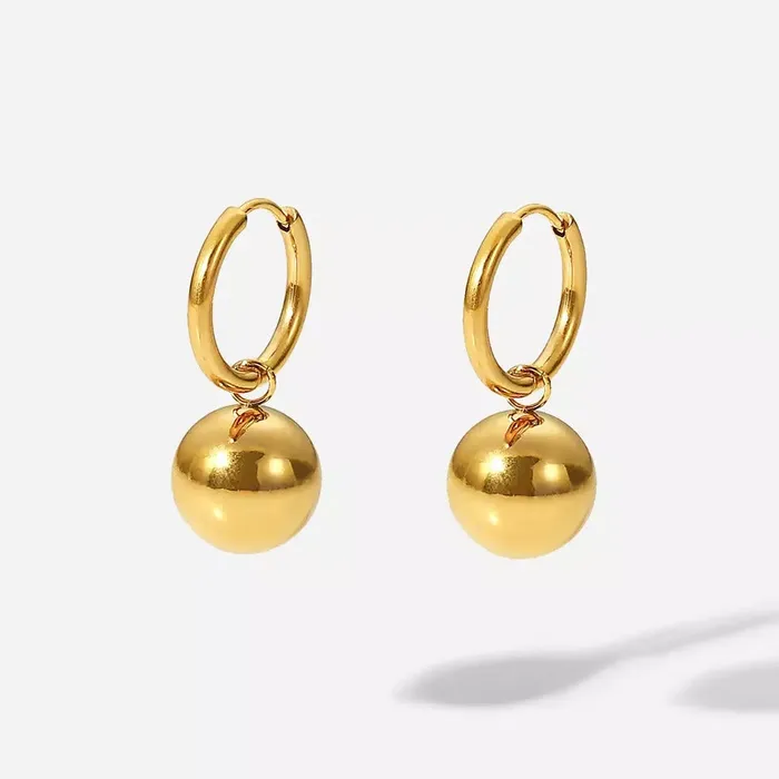 Jewelvers PreStyled Sets 18K GoldFilled Gold Ball Hoops