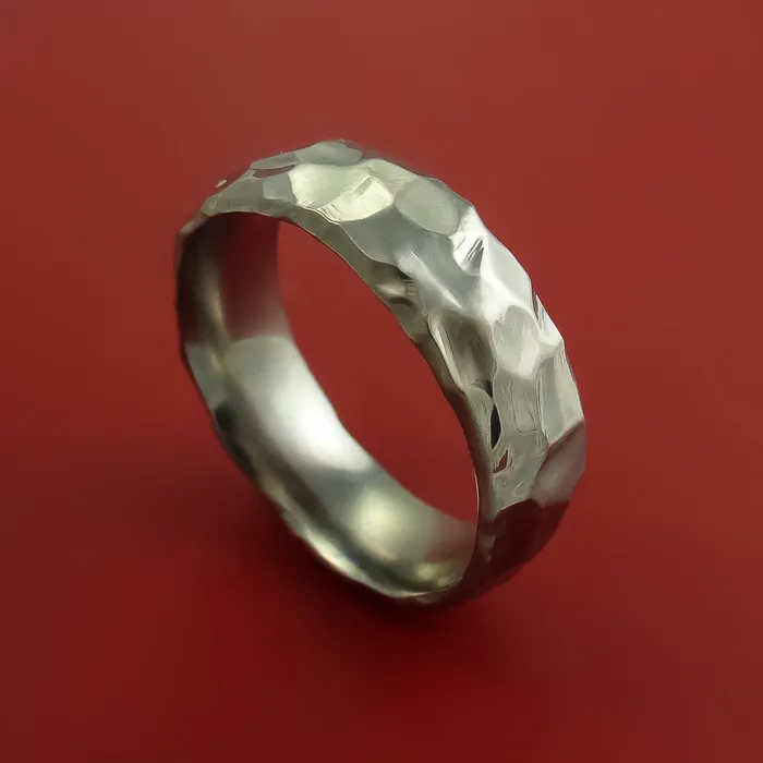 Lashbrook Rings Hammered Titanium Ring Custom Made Band