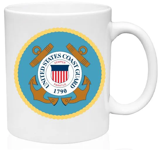 MG08 US Coast Guard Mug Sand Dollar Sales Earrings
