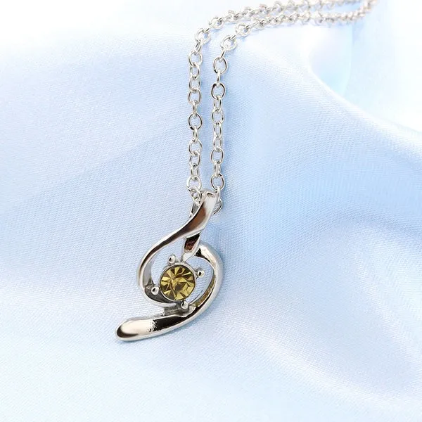 N1484 Silver Champagne Swirl Design Necklace with FREE Earrings 01 Necklaces