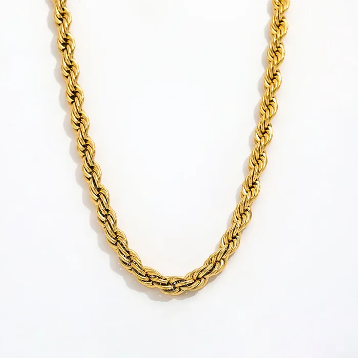 Necklaces 18K GoldFilled Thick Rope Chain Necklace For Women Jewelvers