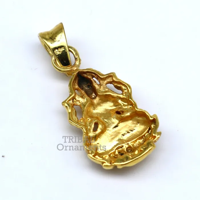 Necklaces 925 sterling silver customized gold polished stylish Goddess Laxmi Pendant amazing design stunning pendant unisex gifting jewelry nsp466 TRIBAL ORNAMENTS