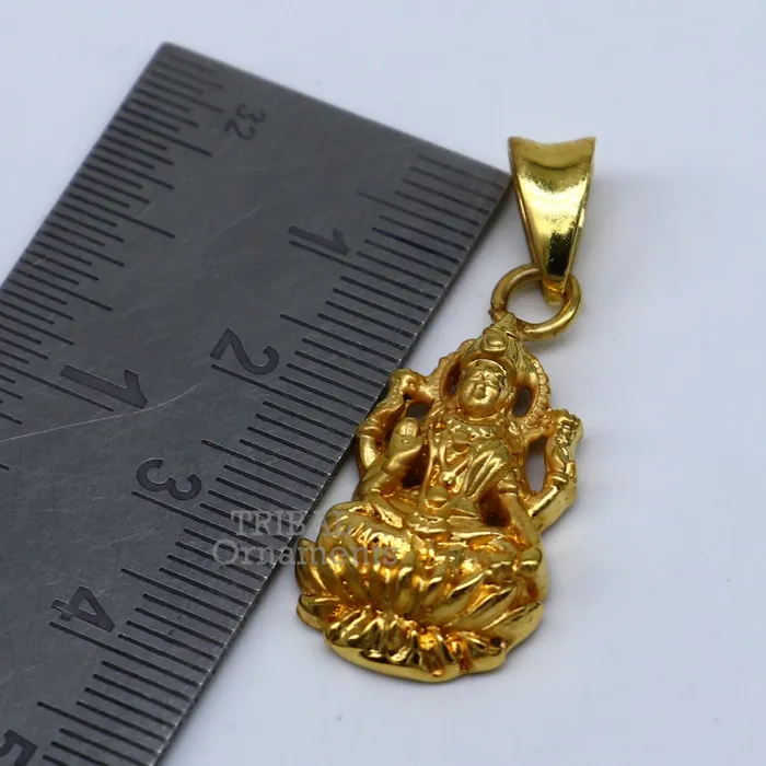 Necklaces 925 sterling silver customized gold polished stylish Goddess Laxmi Pendant amazing design stunning pendant unisex gifting jewelry nsp466 TRIBAL ORNAMENTS