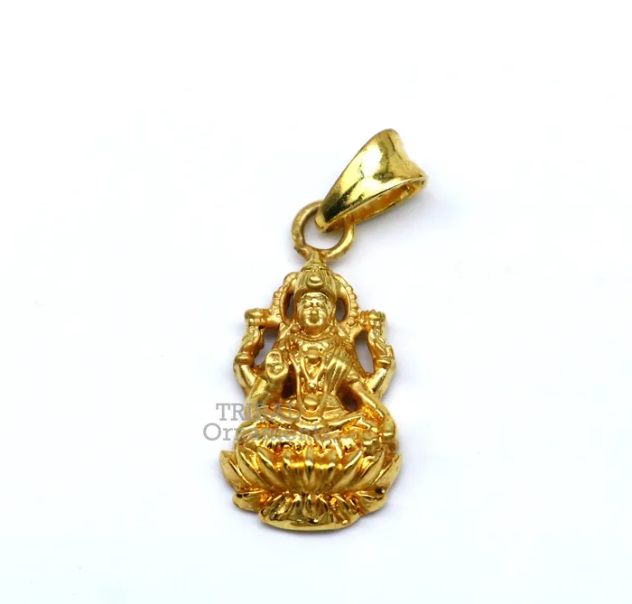 Necklaces 925 sterling silver customized gold polished stylish Goddess Laxmi Pendant amazing design stunning pendant unisex gifting jewelry nsp466 TRIBAL ORNAMENTS