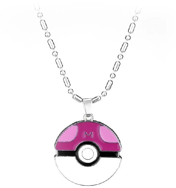 Necklaces alice AZ134 Silver Pink Ball Necklace with FREE EARRINGS