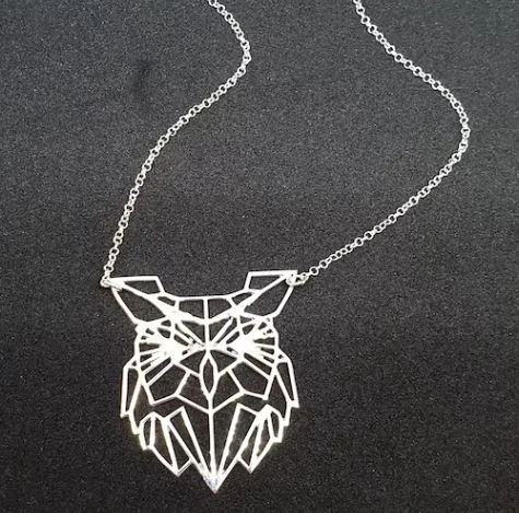 Necklaces N56 Silver Cutout Owl Necklace with Free Earrings alice
