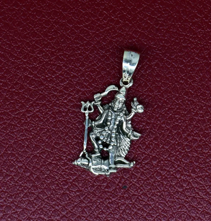 Necklaces TRIBAL ORNAMENTS 925 sterling silver blessing Goddess Kalika maa Kali ma pendant amazing unisex pendant personalized jewelry tribal jewelry ssp571