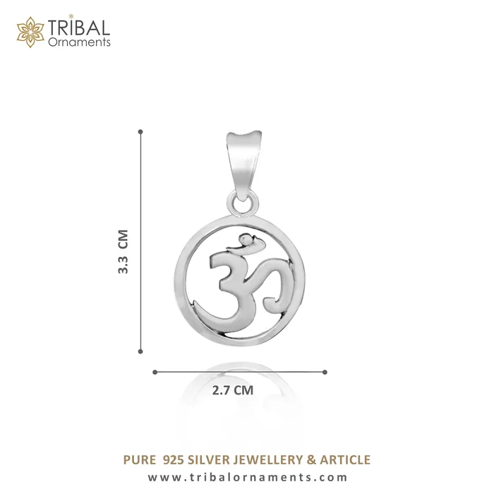 Necklaces TRIBAL ORNAMENTS 925 sterling silver handmade Hindu mantra Aum OM pendant amazing stylish unisex pendant locket personalized jewelry tribal jewelry ssp543