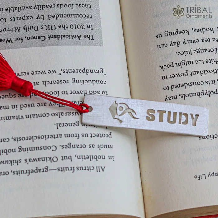 Necklaces TRIBAL ORNAMENTS 925 Sterling silver handmade silver study design personalized bookmark customized jewellery su1332