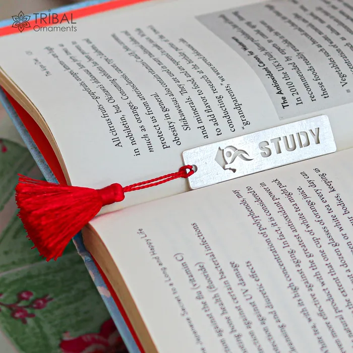 Necklaces TRIBAL ORNAMENTS 925 Sterling silver handmade silver study design personalized bookmark customized jewellery su1332