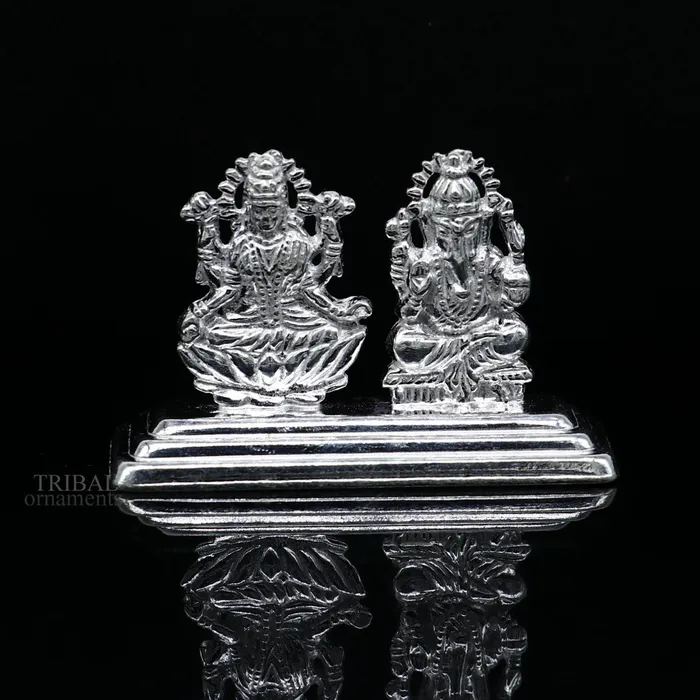 Necklaces TRIBAL ORNAMENTS Solid Sterling silver handmade customized Hindu idols Laxmi and Ganesha statue puja article figurine home dcor Diwali puja gift art456