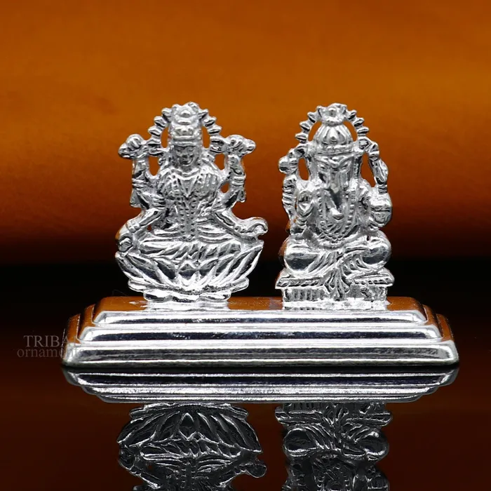 Necklaces TRIBAL ORNAMENTS Solid Sterling silver handmade customized Hindu idols Laxmi and Ganesha statue puja article figurine home dcor Diwali puja gift art456