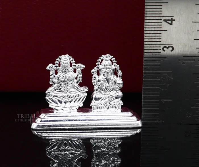 Necklaces TRIBAL ORNAMENTS Solid Sterling silver handmade customized Hindu idols Laxmi and Ganesha statue puja article figurine home dcor Diwali puja gift art456