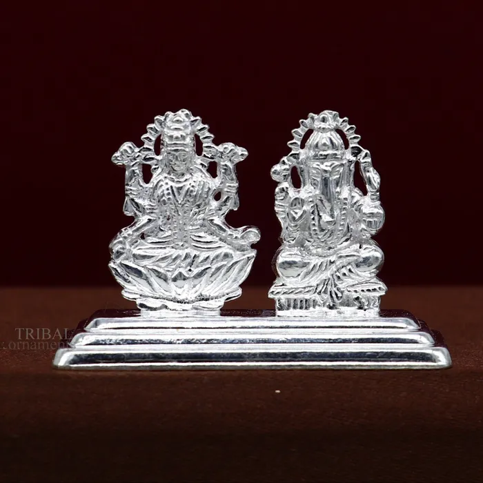 Necklaces TRIBAL ORNAMENTS Solid Sterling silver handmade customized Hindu idols Laxmi and Ganesha statue puja article figurine home dcor Diwali puja gift art456