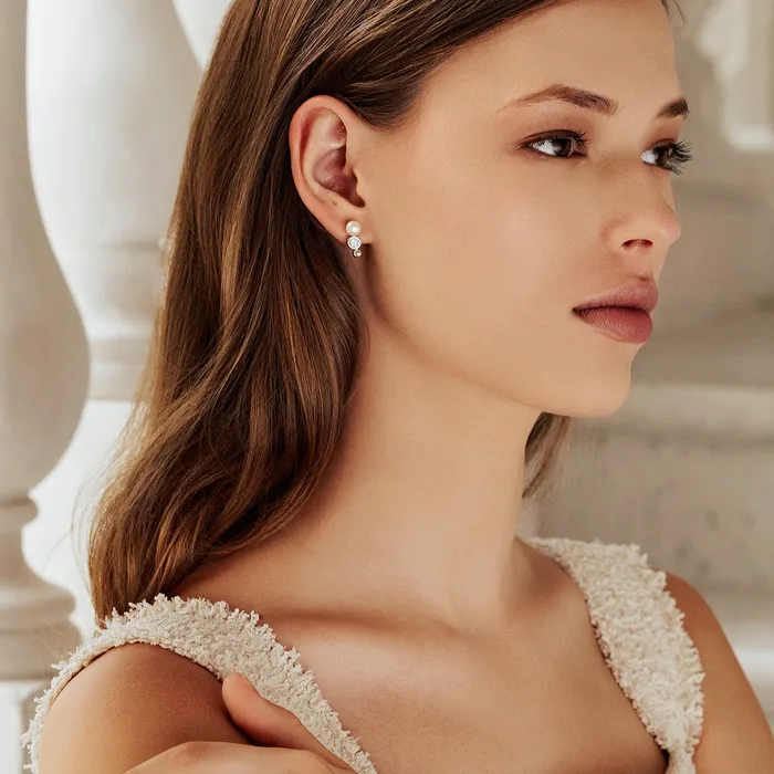 Pearly Lustre Earrings Top Grade Freshwater Pearl Earrings WE00799 BUBBLE