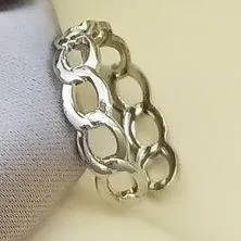 POLLY AR40 Silver Chain Link Design Adjustable Ring Rings