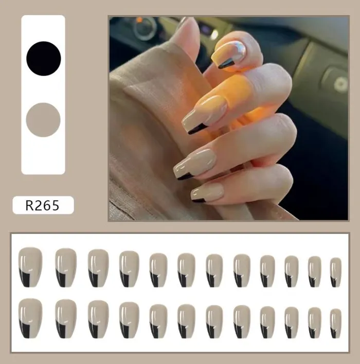 Polly Earrings NS170 Long Plastic Ballerina Press On Nails 24 Pieces R265