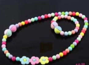 POLLY L404 Colorful Bead Flower Necklace Bracelet Set Bracelets