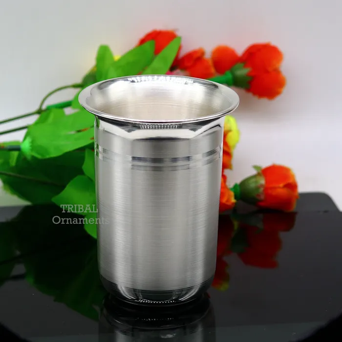 Pure 999 fine silver handmade utensils300ml watermilk Glass tumbler silver flask baby kids serving food stay healthy water glass sv263 TRIBAL ORNAMENTS Necklaces Pure 999 fine silver handmade utensils300ml watermilk Glass tumbler silver flask baby kids serving food stay healthy water glass sv263 TRIBAL ORNAMENTS Necklaces